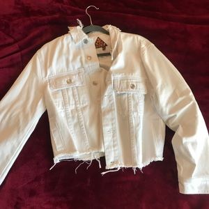 White jean jacket denim